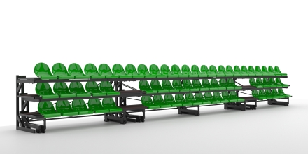 Трибуна телескопическая ОЛИМП СИТИ 3-х рядная на 64 места без ограждения, фото 6