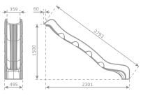 Скат KBT Optima L2,8 H1,5 пластиковый для игровых площадок Скат KBT Optima L2,8 H1,5 пластиковый для игровых площадок