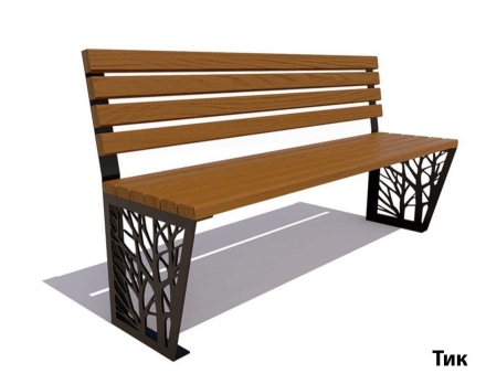 Парковая скамейка Роща, Сосна (без подлокотников) 2 м, фото 4