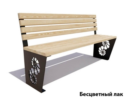 Парковая скамейка Ракушка, Лиственница (без подлокотников) 1,8 м, фото 2