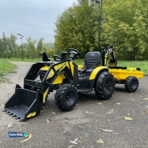 Электромобиль экскаватор-погрузчик A777MP желтый Электромобиль экскаватор-погрузчик A777MP желтый