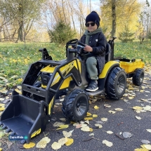 Электромобиль экскаватор-погрузчик A777MP желтый Электромобиль экскаватор-погрузчик A777MP желтый