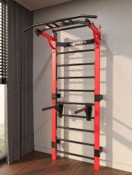 Профессиональная шведская стенка с брусьями и турником Domsen Fitness Ds46 RED, фото 1 Профессиональная шведская стенка с брусьями и турником Domsen Fitness Ds46 RED, фото 1
