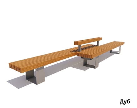 Скамейка Ростов Дабл Лиственница 4,5 м (2 секции по 3 м), фото 2