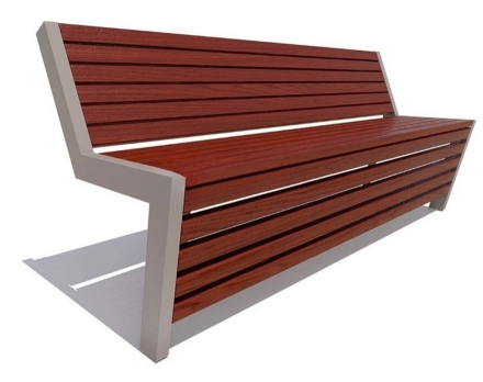 Парковая скамейка Техно, Лиственница (брус 30х60) 0,6 м, фото 4