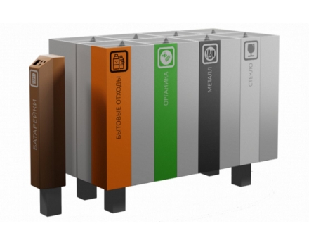 Урна для раздельного сбора мусора ВторРесурс одинарная, фото 2