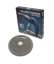 Массажно-балансировочная подушка с ручкой серая
