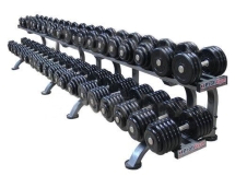 Обрезиненный гантельный ряд «Profigym» от 8,5 до 56 кг с шагом 2,5 кг ГП-010