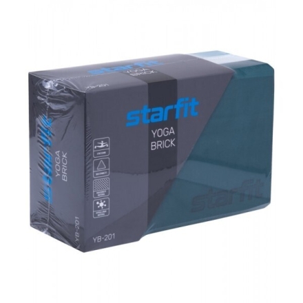 Блок для йоги YB-201 EVA, 22,8х15,2х10 см, 350 гр, черно-серый, фото 1