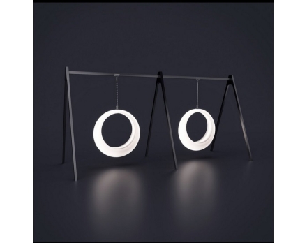 Светящиеся качели с конструкцией Люмус Белый, 2 кольца, фото 3