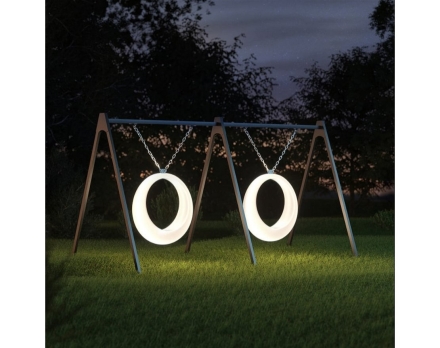 Светящиеся качели с конструкцией Люмус Белый, 2 кольца, фото 4