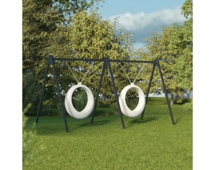 Светящиеся качели с конструкцией Люмус Белый, 2 кольца, фото 2