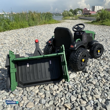 Электромобиль трактор с прицепом BDM0925 TR777 зеленый, фото 5