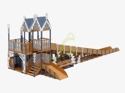 Зимняя деревянная горка "IgraGrad Snow Fox 17" с тремя скатами V3 , фото 3