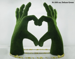 Топиари стела Ладони-сердце, h=300 см - газон Deluxе/Deluxe Green, фото 3