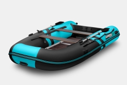 GLADIATOR B 370 LIGHT B Черно-бирюзовый моторная лодка ПВХ Фанерный пайол, фото 1