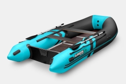 GLADIATOR B 370 LIGHT B Черно-бирюзовый моторная лодка ПВХ Фанерный пайол, фото 2