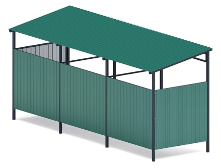 Навес контейнерной площадки для мусора (3 секции) МФ 55.02.03.3-01, фото 2