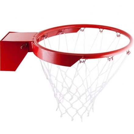 Кольцо баскетбольное амортизационное № 7, с сеткой, диаметр 450 мм, красное, фото 1