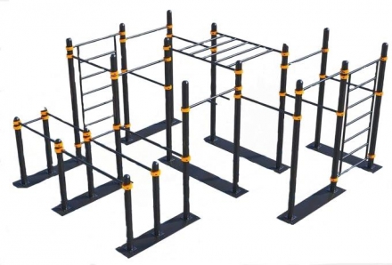 Мобильный спортивный комплекс с лестницей, рукоходом, турниками и брусьями СВС-108, фото 1
