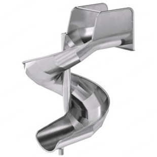 Винтовая горка из нержавеющей стали с изогнутым скатом высотой 1500 мм, фото 1