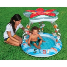 Надувной бассейн Intex 57428 "Звезда с навесом" 102х89 см