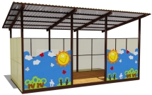 Теневой навес одинарный 3х6 м 19108 для уличной площадки Теневой навес одинарный 3х6 м 19108 для уличной площадки