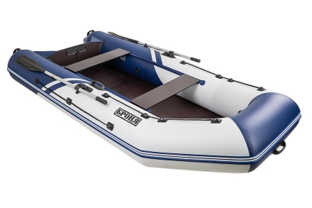 Броня-320 СК слань+киль белый-синий (Лодка ПВХ под мотор с усилением), фото 1