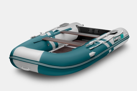 GLADIATOR B 370 LIGHT B Морской зеленый-белый моторная лодка ПВХ Фанерный пайол, фото 1