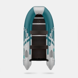 GLADIATOR B 370 LIGHT B Морской зеленый-белый моторная лодка ПВХ Фанерный пайол, фото 3