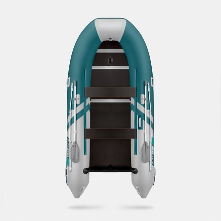 GLADIATOR B 370 LIGHT B Морской зеленый-белый моторная лодка ПВХ Фанерный пайол, фото 3