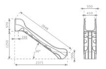 Скат KBT Bronco L2,8 H1,25 пластиковый для игровых площадок Скат KBT Bronco L2,8 H1,25 пластиковый для игровых площадок