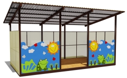 Теневой навес одинарный 3х6м 19106 для уличной площадки Теневой навес одинарный 3х6м 19106 для уличной площадки