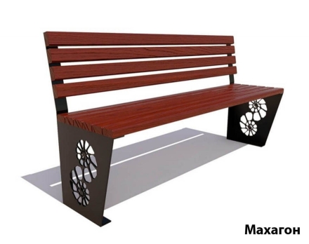 Парковая скамейка Ракушка, Лиственница (без подлокотников) 0,6 м, фото 3