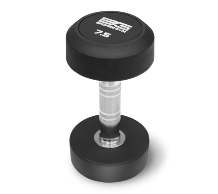 Набор обрезиненных гантелей BRONZE GYM, 27.5-50 кг - 10 пар, шаг 2,5 кг, фото 3