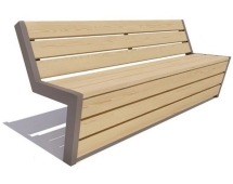 Парковая скамейка Техно, Сосна (брус 30х120) 1,2 м