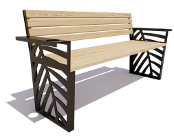 Скамейка парковая Крым лиственница 0,6 м, фото 2