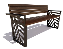 Скамейка парковая Крым лиственница 0,6 м, фото 1