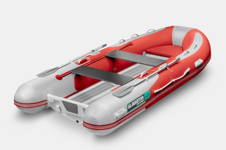 Gladiator RIB 420 AL Красно-белый моторная лодка ПВХ Жесткое дно (морской алюминий), киль, фото 2