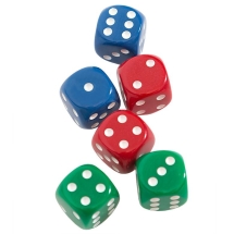 Кости игральные пластиковые, 20мм, 1 шт, цвет красный Кости игральные пластиковые, 20мм, 1 шт, цвет красный