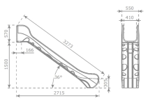 Скат KBT Bronco L3,2 H1,5 пластиковый для игровых площадок Скат KBT Bronco L3,2 H1,5 пластиковый для игровых площадок