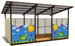 Теневой навес одинарный 3х6м 19105 для уличной площадки Теневой навес одинарный 3х6м 19105 для уличной площадки