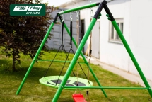 Качели SLP SYSTEMS 1 секция + Пластиковое сиденье для качели "лодочка" красное