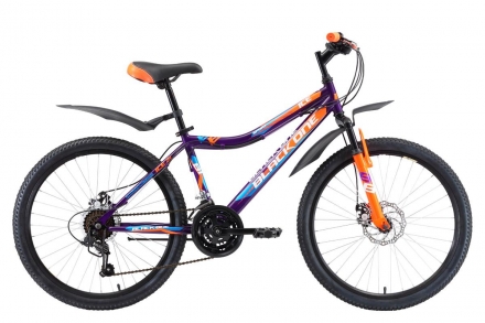 Велосипед Black One Ice 24 D фиолетовый/оранжевый/голубой, фото 1