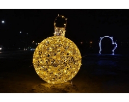 Светящаяся фигура Ёлочная игрушка на раме (диаметр 1,5 м), фото 5