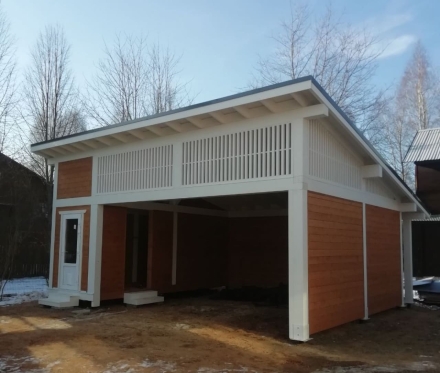 Навес для машин с хозблоком БРИКС Несущий каркас, фото 1