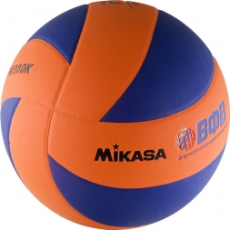 Мяч вол. &quot;MIKASA MVA380K-OBL&quot;, р 5, синт.кожа (ПВХ), 8 пан, клееный, сине-оранжевый, фото 1
