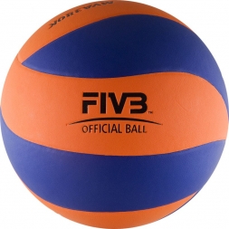 Мяч вол. &quot;MIKASA MVA380K-OBL&quot;, р 5, синт.кожа (ПВХ), 8 пан, клееный, сине-оранжевый, фото 2