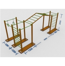 Комплекс турников со шведскими стенками и рукоходом W-4.7 