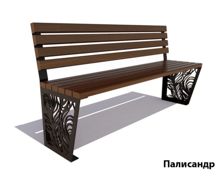 Парковая скамейка Павлин, Лиственница (без подлокотников) 1,5 м, фото 3